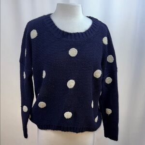 Urban Day Women's Navy with White Large Polka Dots Sweater